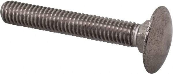 Value Collection - M6x1 40mm Length Under Head, Standard Square Neck, Carriage Bolt - Austenitic Grade A2 Stainless Steel, - Apex Tool & Supply