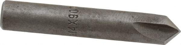Keo - 1/4" Head Diam, 1/4" Shank Diam, 3 Flute 90° High Speed Steel Countersink - Bright Finish, 1-1/2" OAL, Single End, Straight Shank, Right Hand Cut - Apex Tool & Supply