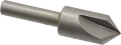 Keo - 1/2" Head Diam, 1/4" Shank Diam, 3 Flute 90° High Speed Steel Countersink - Bright Finish, 2" OAL, Single End, Straight Shank, Right Hand Cut - Apex Tool & Supply
