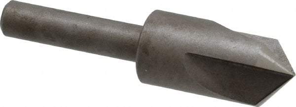 Keo - 1/2" Head Diam, 1/4" Shank Diam, 3 Flute 100° High Speed Steel Countersink - Bright Finish, 2" OAL, Single End, Straight Shank, Right Hand Cut - Apex Tool & Supply