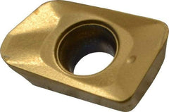Seco - XOMX060208 M05 Grade F30M Carbide Milling Insert - TiAlN/TiN Finish, 0.096" Thick, 0.031" Corner Radius - Apex Tool & Supply
