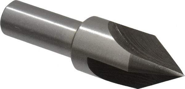 Interstate - 3/4" Head Diam, 1/2" Shank Diam, 3 Flute 60° High Speed Steel Countersink - Bright Finish, 2-3/4" OAL, Single End, Straight Shank, Right Hand Cut - Apex Tool & Supply