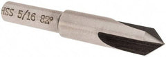 Interstate - 5/16" Head Diam, 1/4" Shank Diam, 3 Flute 82° High Speed Steel Countersink - Bright Finish, 2" OAL, Single End, Straight Shank, Right Hand Cut - Apex Tool & Supply