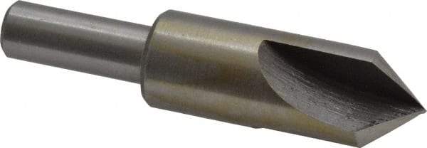 Interstate - 5/8" Head Diam, 3/8" Shank Diam, 3 Flute 82° High Speed Steel Countersink - Bright Finish, 2-3/4" OAL, Single End, Straight Shank, Right Hand Cut - Apex Tool & Supply