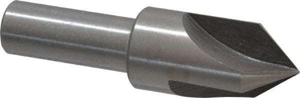 Interstate - 3/4" Head Diam, 1/2" Shank Diam, 3 Flute 82° High Speed Steel Countersink - Bright Finish, 2-3/4" OAL, Single End, Straight Shank, Right Hand Cut - Apex Tool & Supply