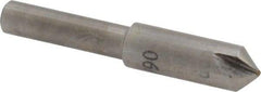 Interstate - 1/4" Head Diam, 3/16" Shank Diam, 3 Flute 90° High Speed Steel Countersink - Bright Finish, 2" OAL, Single End, Straight Shank, Right Hand Cut - Apex Tool & Supply