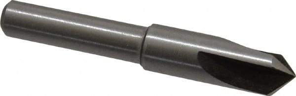 Interstate - 5/16" Head Diam, 1/4" Shank Diam, 3 Flute 90° High Speed Steel Countersink - Bright Finish, 2" OAL, Single End, Straight Shank, Right Hand Cut - Apex Tool & Supply