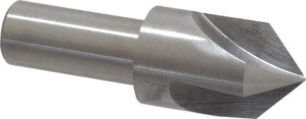 Interstate - 3/4" Head Diam, 1/2" Shank Diam, 3 Flute 90° High Speed Steel Countersink - Bright Finish, 2-3/4" OAL, Single End, Straight Shank, Right Hand Cut - Apex Tool & Supply