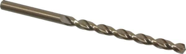 Cleveland - 3/16" 135° Cobalt Jobber Drill - Oxide/Gold Finish, Right Hand Cut, Parabolic Flute, Straight Shank, 3-1/2" OAL, Split Point - Apex Tool & Supply