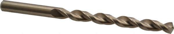 Cleveland - 19/64" 135° Cobalt Jobber Drill - Oxide/Gold Finish, Right Hand Cut, Parabolic Flute, Straight Shank, 4-3/8" OAL, Split Point - Apex Tool & Supply
