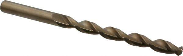 Cleveland - 5/16" 135° Cobalt Jobber Drill - Oxide/Gold Finish, Right Hand Cut, Parabolic Flute, Straight Shank, 4-1/2" OAL, Split Point - Apex Tool & Supply
