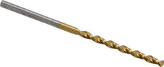 Cleveland - 5/64" 135° Cobalt Jobber Drill - TiN Finish, Right Hand Cut, Parabolic Flute, Straight Shank, 2" OAL, Split Point - Apex Tool & Supply