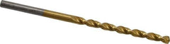 Cleveland - 1/8" 135° Cobalt Jobber Drill - TiN Finish, Right Hand Cut, Parabolic Flute, Straight Shank, 2-3/4" OAL, Split Point - Apex Tool & Supply