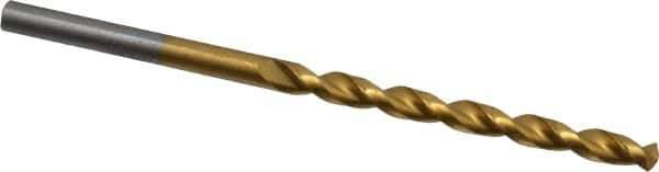 Cleveland - 9/64" 135° Cobalt Jobber Drill - TiN Finish, Right Hand Cut, Parabolic Flute, Straight Shank, 2-7/8" OAL, Split Point - Apex Tool & Supply