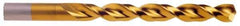 Chicago-Latrobe - #15 135° High Speed Steel Jobber Drill - TiN Finish, Right Hand Cut, Parabolic Flute, Straight Shank, 3-3/8" OAL, Split Point - Apex Tool & Supply