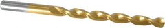 Cleveland - 17/64" 135° Cobalt Jobber Drill - TiN Finish, Right Hand Cut, Parabolic Flute, Straight Shank, 4-1/8" OAL, Split Point - Apex Tool & Supply