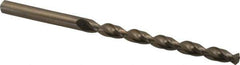 Cleveland - #4 135° Cobalt Jobber Drill - Oxide/Gold Finish, Right Hand Cut, Parabolic Flute, Straight Shank, 3-3/4" OAL, Split Point - Apex Tool & Supply