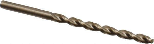 Cleveland - #7 135° Cobalt Jobber Drill - Oxide/Gold Finish, Right Hand Cut, Parabolic Flute, Straight Shank, 3-5/8" OAL, Split Point - Apex Tool & Supply