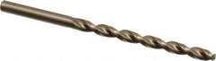 Cleveland - #7 135° Cobalt Jobber Drill - Oxide/Gold Finish, Right Hand Cut, Parabolic Flute, Straight Shank, 3-5/8" OAL, Split Point - Apex Tool & Supply