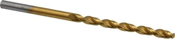 Cleveland - #25 135° Cobalt Jobber Drill - TiN Finish, Right Hand Cut, Parabolic Flute, Straight Shank, 3" OAL, Split Point - Apex Tool & Supply