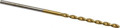 Cleveland - #51 135° Cobalt Jobber Drill - TiN Finish, Right Hand Cut, Parabolic Flute, Straight Shank, 2" OAL, Split Point - Apex Tool & Supply