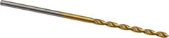 Cleveland - #52 135° Cobalt Jobber Drill - TiN Finish, Right Hand Cut, Parabolic Flute, Straight Shank, 1-7/8" OAL, Split Point - Apex Tool & Supply