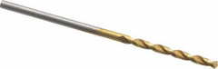 Cleveland - 1.5mm 135° Cobalt Jobber Drill - TiN Finish, Right Hand Cut, Parabolic Flute, Straight Shank, 1.575" OAL, Split Point - Apex Tool & Supply