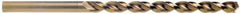Cleveland - #33, 135° Point, Parabolic Flute, Cobalt Taper Length Drill Bit - Oxide/Gold Finish, 2-3/4" Flute Length, 5-1/8" OAL, Series 2575 - Apex Tool & Supply