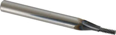 Scientific Cutting Tools - #10-32 UNF, 0.12" Cutting Diam, 3 Flute, Solid Carbide Helical Flute Thread Mill - Internal Thread, 0.326" LOC, 2-1/2" OAL, 1/4" Shank Diam - Apex Tool & Supply