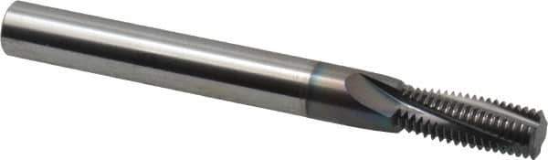 Scientific Cutting Tools - 3/8-24 UNF, 0.285" Cutting Diam, 4 Flute, Solid Carbide Helical Flute Thread Mill - Internal Thread, 0.766" LOC, 3" OAL, 5/16" Shank Diam - Apex Tool & Supply