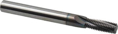 Scientific Cutting Tools - 3/8-24 UNF, 0.285" Cutting Diam, 4 Flute, Solid Carbide Helical Flute Thread Mill - Internal Thread, 0.766" LOC, 3" OAL, 5/16" Shank Diam - Apex Tool & Supply