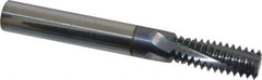 Scientific Cutting Tools - 3/4-10 UNC, 0.495" Cutting Diam, 4 Flute, Solid Carbide Helical Flute Thread Mill - Internal Thread, 1.34" LOC, 4" OAL, 1/2" Shank Diam - Apex Tool & Supply