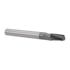Scientific Cutting Tools - 1/16-27, 1/8-27 NPT, 0.222" Cutting Diam, 3 Flute, Solid Carbide Helical Flute Thread Mill - Internal/External Thread, 0.461" LOC, 2-1/2" OAL, 1/4" Shank Diam - Apex Tool & Supply