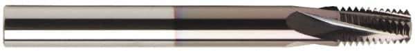 Accupro - 9/16-12 UNC, 0.37" Cutting Diam, 4 Flute, Solid Carbide Helical Flute Thread Mill - Internal Thread, 7/8" LOC, 3" OAL, 3/8" Shank Diam - Apex Tool & Supply