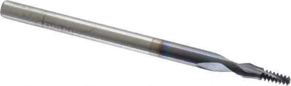 Accupro - #4-40 UNC, 0.085" Cutting Diam, 2 Flute, Solid Carbide Helical Flute Thread Mill - Internal Thread, 7/32" LOC, 2" OAL, 1/8" Shank Diam - Apex Tool & Supply