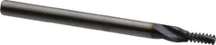 Accupro - #10-24 UNC, 0.14" Cutting Diam, 3 Flute, Solid Carbide Helical Flute Thread Mill - Internal Thread, 5/16" LOC, 2-1/2" OAL, 3/16" Shank Diam - Apex Tool & Supply