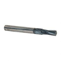 Accupro - 3/8-16 UNC, 0.3" Cutting Diam, 4 Flute, Solid Carbide Helical Flute Thread Mill - Internal Thread, 3/4" LOC, 3" OAL, 5/16" Shank Diam - Apex Tool & Supply