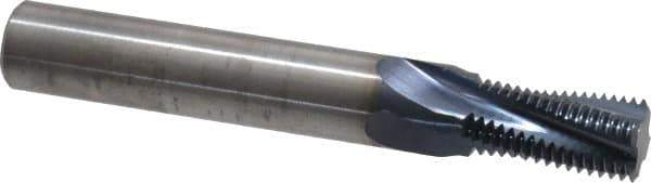 Accupro - 9/16-18 UNF, 0.45" Cutting Diam, 4 Flute, Solid Carbide Helical Flute Thread Mill - Internal Thread, 7/8" LOC, 3-1/2" OAL, 1/2" Shank Diam - Apex Tool & Supply