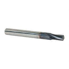 Accupro - 1/8-27 NPT, 0.3" Cutting Diam, 4 Flute, Solid Carbide Helical Flute Thread Mill - Internal Thread, 0.592" LOC, 3" OAL, 5/16" Shank Diam - Apex Tool & Supply