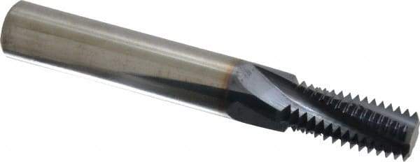 Accupro - 1/2-14 NPT, 0.49" Cutting Diam, 4 Flute, Solid Carbide Helical Flute Thread Mill - Internal Thread, 1" LOC, 3-1/2" OAL, 1/2" Shank Diam - Apex Tool & Supply