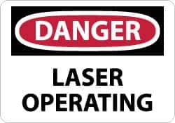 NMC - "Danger - Laser Operating", 10" Long x 14" Wide, Rigid Plastic Safety Sign - Rectangle, 0.05" Thick, Use for Accident Prevention - Apex Tool & Supply