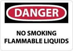 NMC - "Danger - No Smoking - Flammable Liquids", 10" Long x 14" Wide, Rigid Plastic Safety Sign - Rectangle, 0.05" Thick, Use for Accident Prevention - Apex Tool & Supply