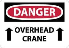 NMC - "Danger - Overhead Crane", 10" Long x 14" Wide, Rigid Plastic Safety Sign - Rectangle, 0.05" Thick, Use for Accident Prevention - Apex Tool & Supply