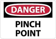 NMC - "Danger - Pinch Point", 10" Long x 14" Wide, Rigid Plastic Safety Sign - Rectangle, 0.05" Thick, Use for Accident Prevention - Apex Tool & Supply