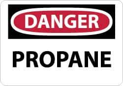 NMC - "Danger - Propane", 10" Long x 14" Wide, Rigid Plastic Safety Sign - Rectangle, 0.05" Thick, Use for Hazardous Materials - Apex Tool & Supply