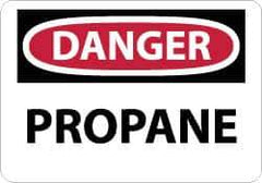 NMC - "Danger - Propane", 10" Long x 14" Wide, Rigid Plastic Safety Sign - Rectangle, 0.05" Thick, Use for Hazardous Materials - Apex Tool & Supply