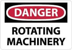 NMC - "Danger - Rotating Machinery", 10" Long x 14" Wide, Rigid Plastic Safety Sign - Rectangle, 0.05" Thick, Use for Accident Prevention - Apex Tool & Supply