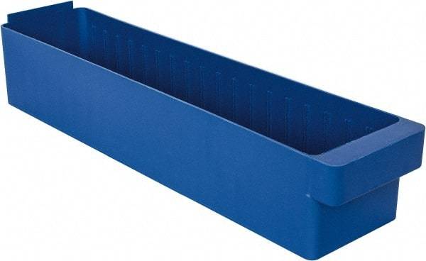 Quantum Storage - 23-7/8" Deep, Blue High-Impact Polystyrene Drawer Bin - 4-5/8" High x 5-9/16" Wide x 23-7/8" Long - Apex Tool & Supply
