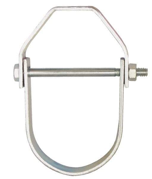 Empire - 3-1/2" Pipe, 1/2" Rod, Carbon Steel Adjustable Clevis Hanger - Electro Galvanized - Apex Tool & Supply