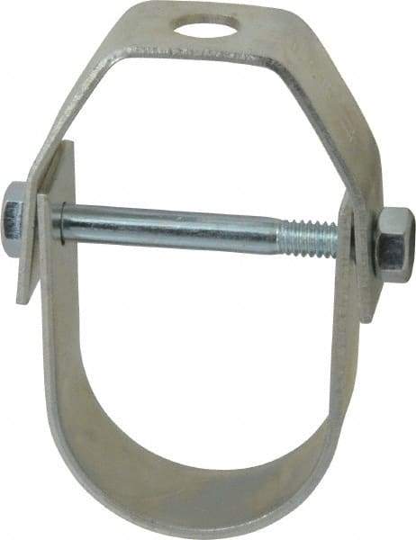 Empire - 1-1/4" Pipe, 3/8" Rod, Carbon Steel Adjustable Clevis Hanger - Electro Galvanized - Apex Tool & Supply